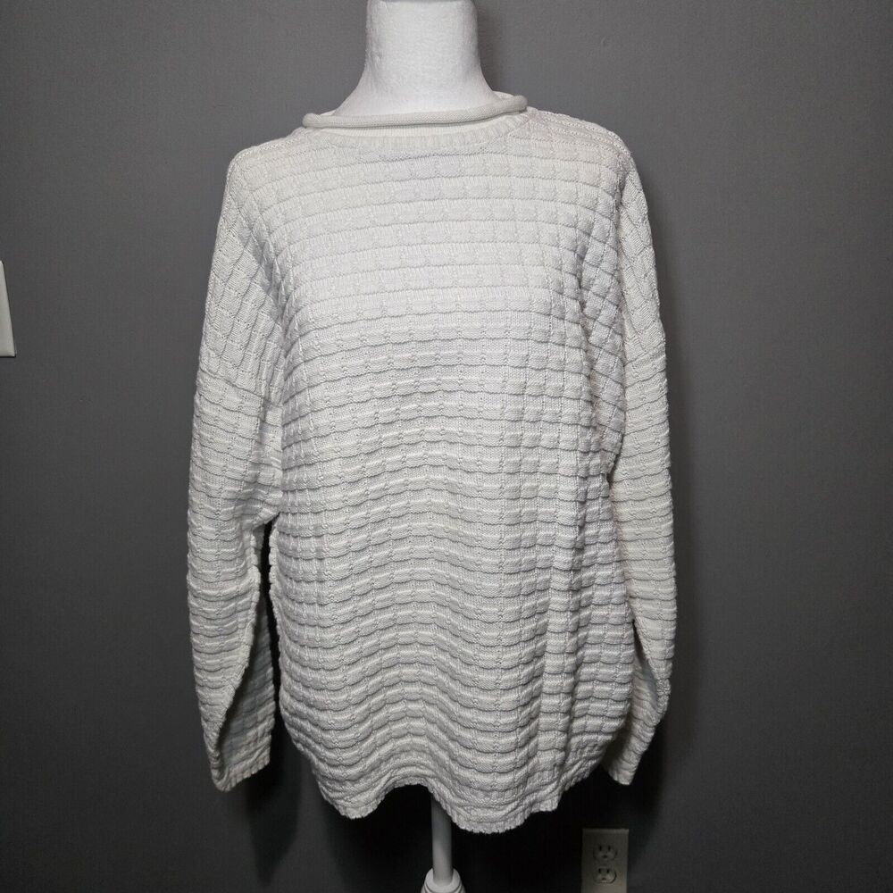 Carriage Court Made in the USA White‎ VTG Womens Sweater Size L